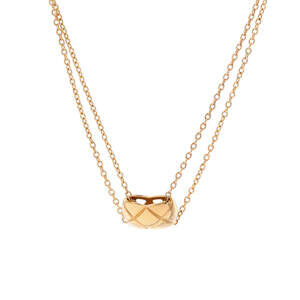 Chanel Coco Crush Double Chain Pendant Necklace 18K Yellow Gold